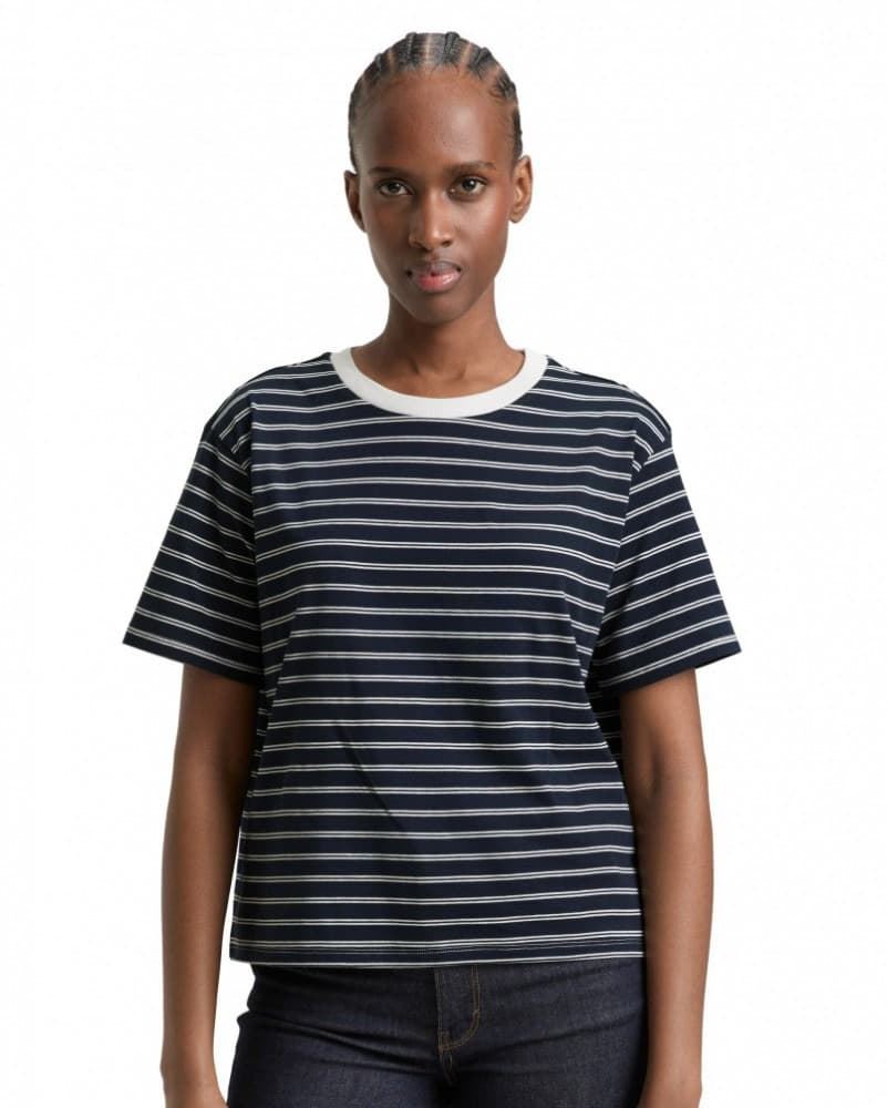 Camiseta TOM TAILOR 1047845 40124 navy irregular stripe - Imagen 1
