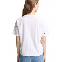 Camiseta TOM TAILOR 1050480 39512 white red heart embroidery - Imagen 2