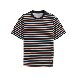 Camiseta Tom Tailor Black Blue Red White Stripe 1045047 10668 - Imagen 1