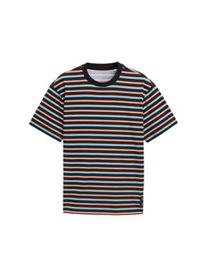 Camiseta Tom Tailor Black Blue Red White Stripe 1045047 10668 - Imagen 1