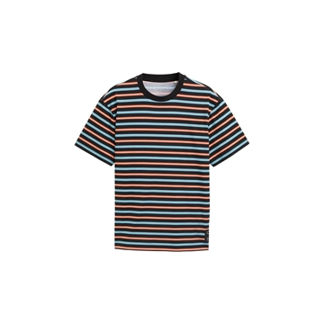 Camiseta Tom Tailor Black Blue Red White Stripe 1045047 10668 - Imagen 1