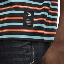 Camiseta Tom Tailor Black Blue Red White Stripe 1045047 10668 - Imagen 2