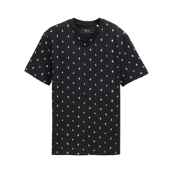 Camiseta Tom Tailor Black Mini Leaves Print 1045043 37551 - Imagen 1