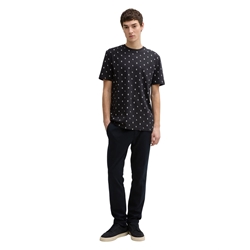 Camiseta Tom Tailor Black Mini Leaves Print 1045043 37551 - Imagen 2
