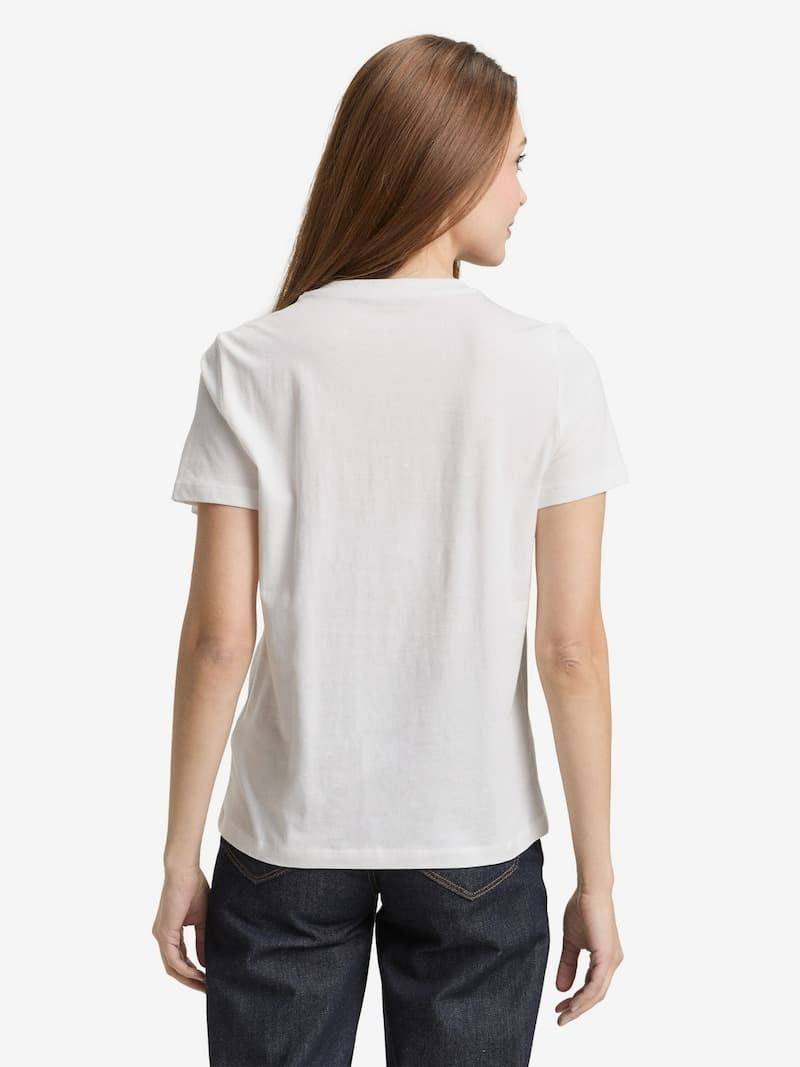Camiseta Tom Tailor Crew Neck White 10315 085 - Imagen 4
