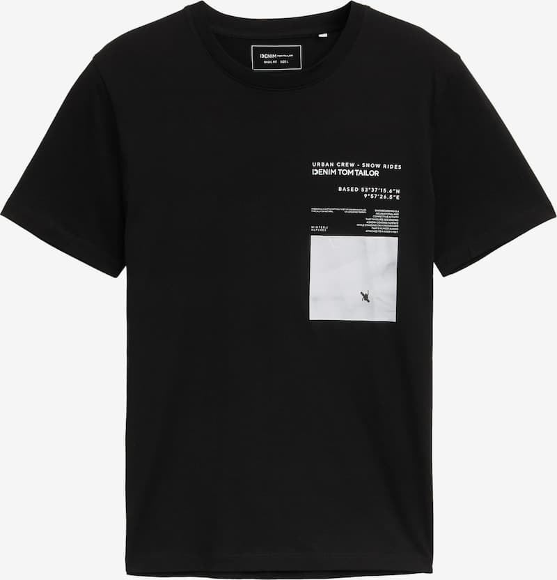 Camiseta Tom Tailor Photo Printed T-Shirt Black 1048969 29999 - Imagen 1