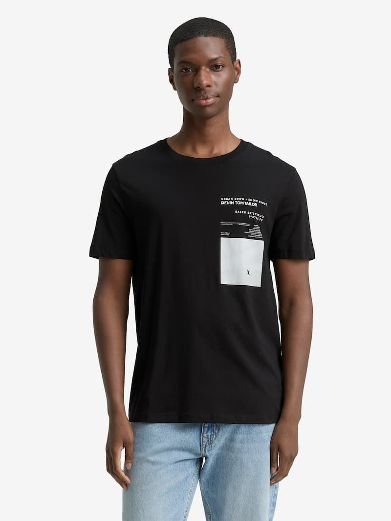 Camiseta Tom Tailor Photo Printed T-Shirt Black 1048969 29999 - Imagen 2