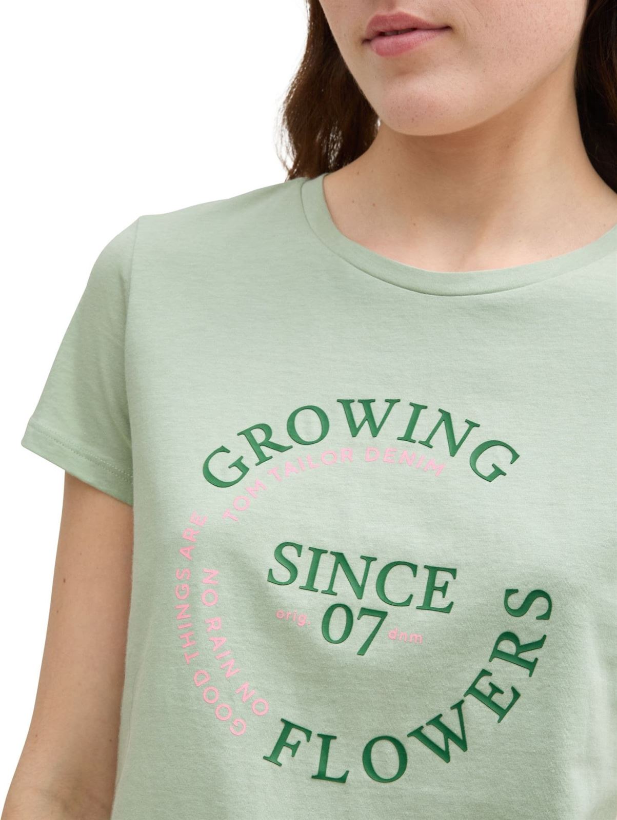 Camiseta Tom Tailor Printed basic Fresh Mint 1045423 13632 - Imagen 4