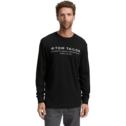 Camiseta Tom Tailor Printed Longsleeve Black 1047769 29999 - Imagen 1