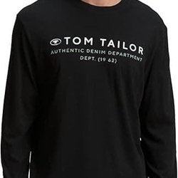 Camiseta Tom Tailor Printed Longsleeve Black 1047769 29999 - Imagen 1
