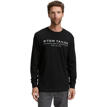 Camiseta Tom Tailor Printed Longsleeve Black 1047769 29999 - Imagen 1