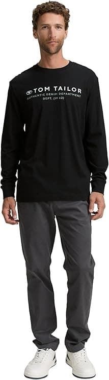 Camiseta Tom Tailor Printed Longsleeve Black 1047769 29999 - Imagen 2