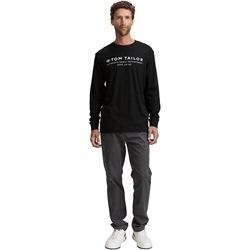 Camiseta Tom Tailor Printed Longsleeve Black 1047769 29999 - Imagen 2