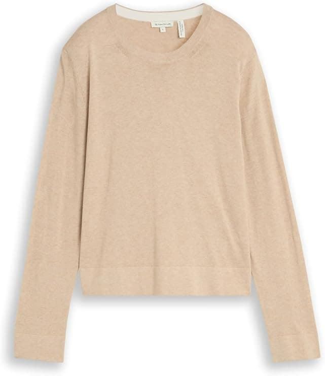 Camiseta Tom Tailor Skill Beige Melange 1052078 40523 - Imagen 4