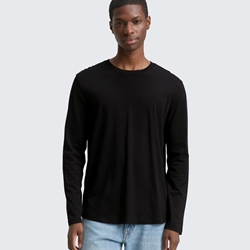 Camiseta Tom Tailor Solid Round Hem Black 1048962 29999 - Imagen 1