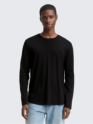 Camiseta Tom Tailor Solid Round Hem Black 1048962 29999 - Imagen 1