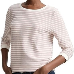 Camiseta Tom Tailor Striped jacq1uard Rose White 1039980 38543 - Imagen 1
