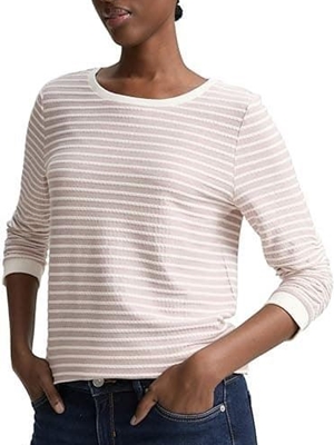 Camiseta Tom Tailor Striped jacq1uard Rose White 1039980 38543 - Imagen 1