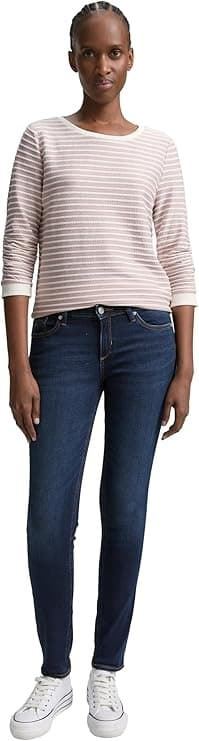 Camiseta Tom Tailor Striped jacq1uard Rose White 1039980 38543 - Imagen 2