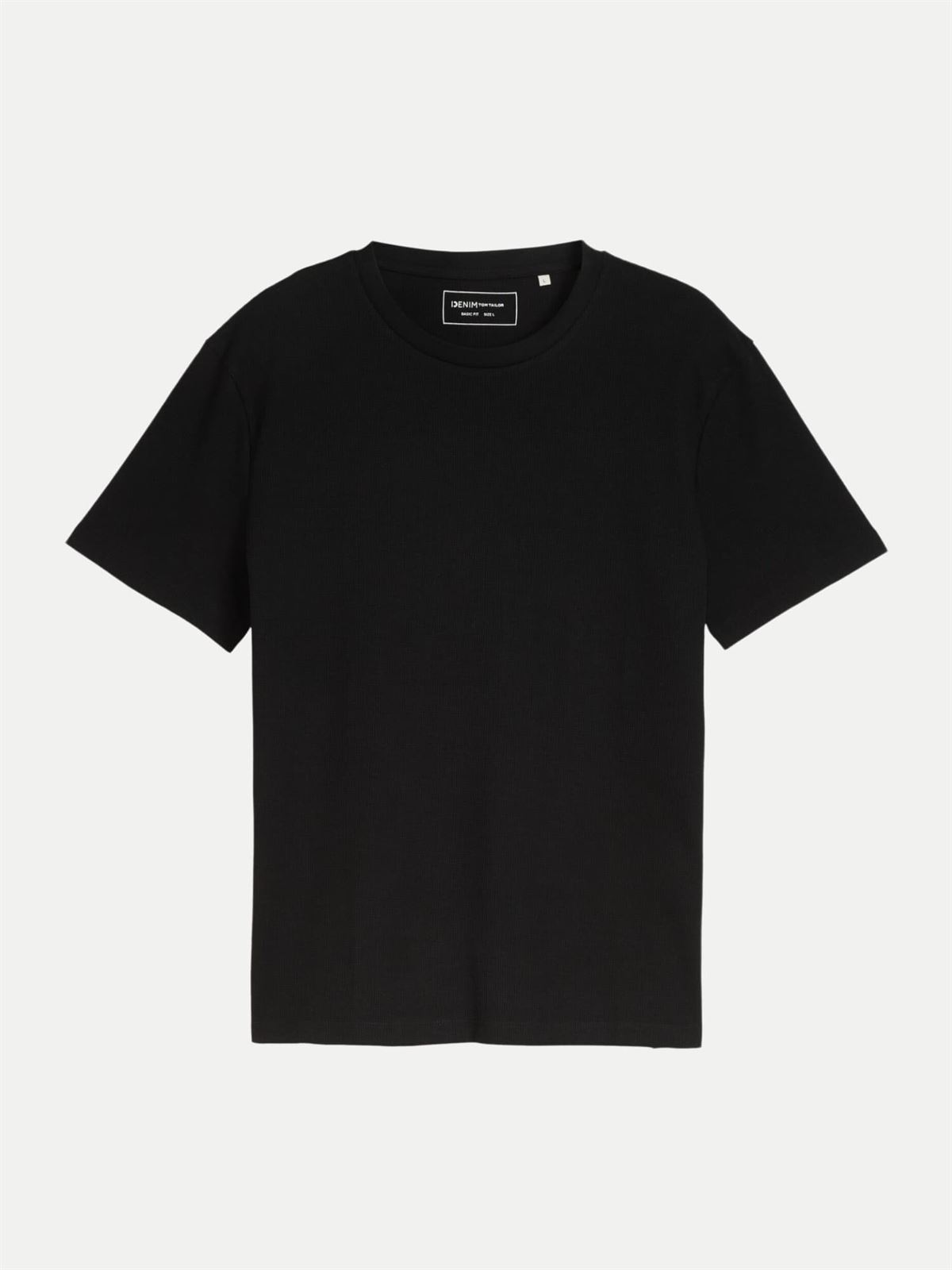 Camiseta Tom Tailor Structured Black 1050352 29999 - Imagen 1