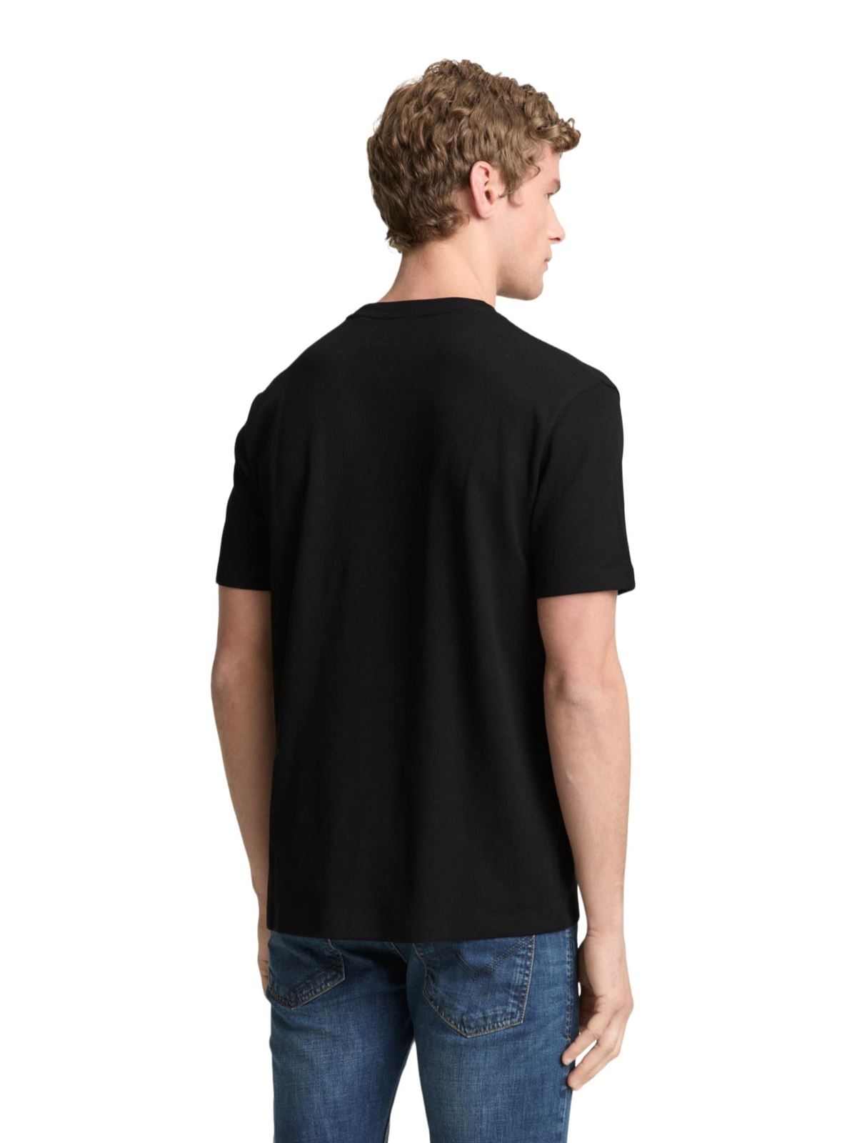 Camiseta Tom Tailor Structured Black 1050352 29999 - Imagen 3