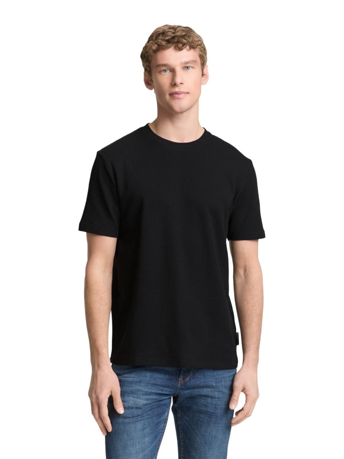 Camiseta Tom Tailor Structured Black 1050352 29999 - Imagen 4