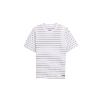 Camiseta Tom Tailor White Green Thin Stripe 1045027 37521 - Imagen 1