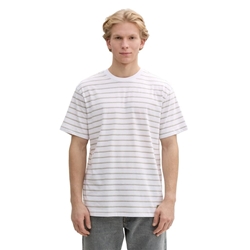 Camiseta Tom Tailor White Green Thin Stripe 1045027 37521 - Imagen 2