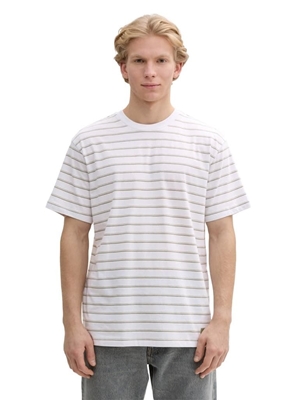 Camiseta Tom Tailor White Green Thin Stripe 1045027 37521 - Imagen 2