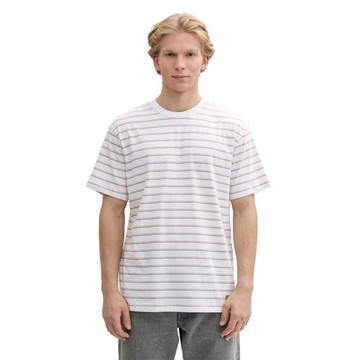 Camiseta Tom Tailor White Green Thin Stripe 1045027 37521 - Imagen 2