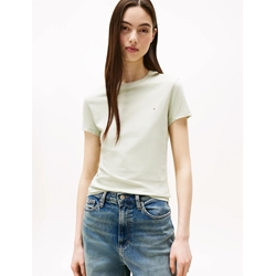 Camiseta Tommy Jans Misty Sage Tjw Slim Linear SS Tee DW0DW21164 M1C - Imagen 1