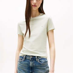 Camiseta Tommy Jans Misty Sage Tjw Slim Linear SS Tee DW0DW21164 M1C - Imagen 1