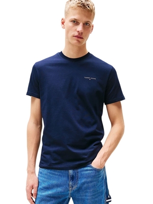 Camiseta Tommy Jeans Dark Night Navy Tjm Slim Linear Chest Tee Ext DM0DM21188 C1G - Imagen 1