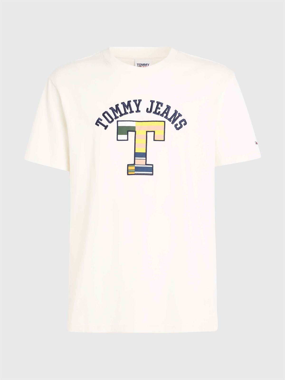 Camiseta TOMMY JEANS DM0DM16837 YBH ancient white - Imagen 3