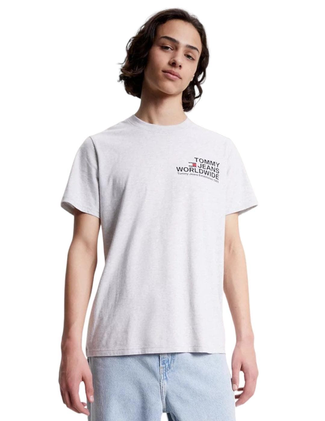 Camiseta Tommy Jeans DM0DM17711 PJ4 silver grey htr - Imagen 1