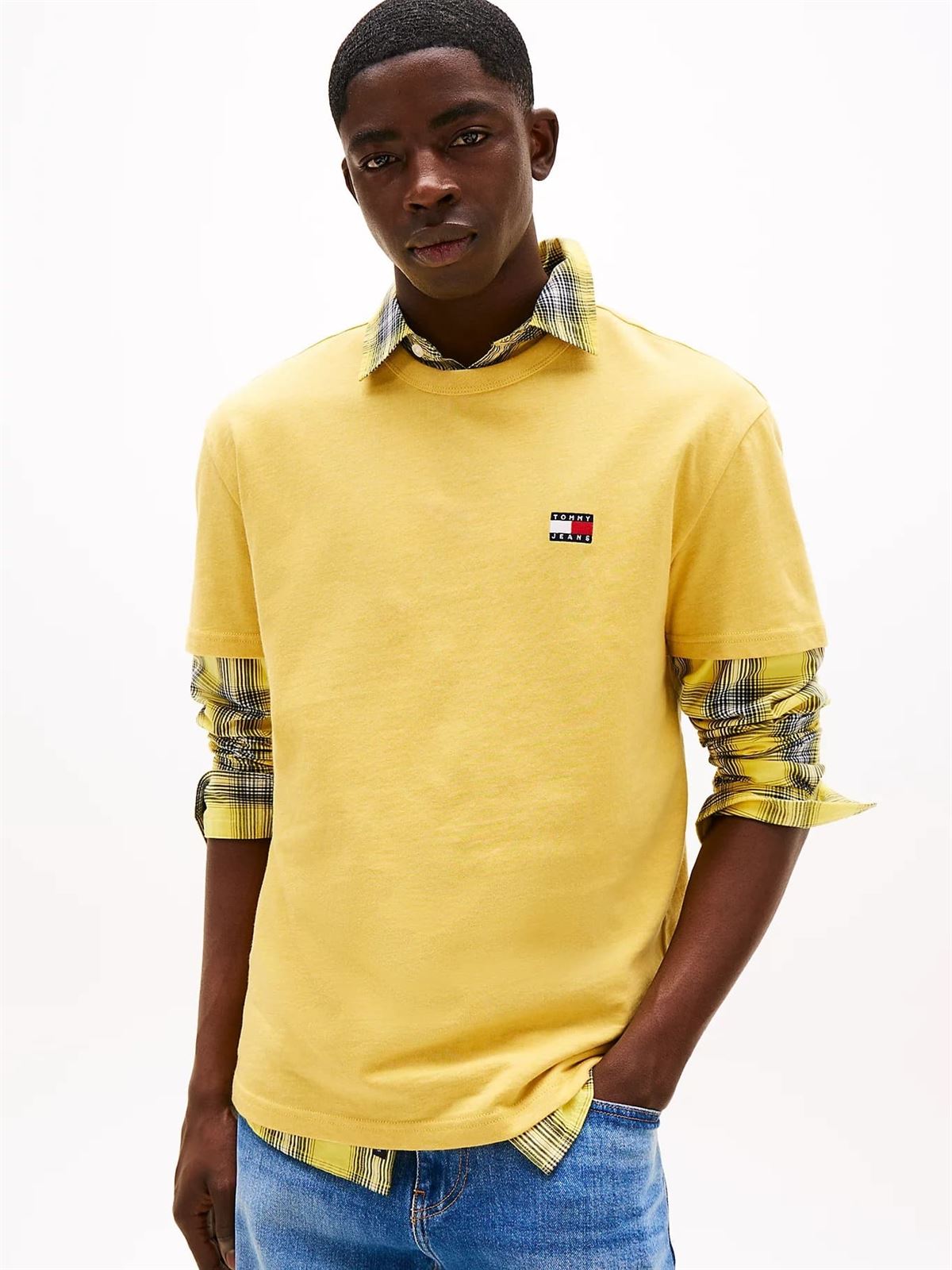 Camiseta Tommy Jeans DM0DM20322 ZK9 yellow dalia melange - Imagen 2
