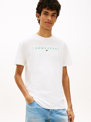Camiseta TOMMY JEANS DM0DM20744 L5Y ecru/bahama green - Imagen 1