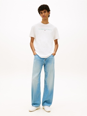 Camiseta TOMMY JEANS DM0DM20744 L5Y ecru/bahama green - Imagen 2