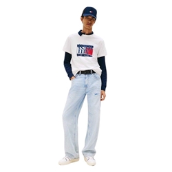 Camiseta TOMMY JEANS DM0DM21977 YBH ancient white - Imagen 1