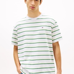 Camiseta TOMMY JEANS DM0DM22516 P08 ice grey heather stripe - Imagen 1