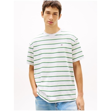 Camiseta TOMMY JEANS DM0DM22516 P08 ice grey heather stripe - Imagen 1