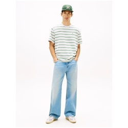 Camiseta TOMMY JEANS DM0DM22516 P08 ice grey heather stripe - Imagen 2