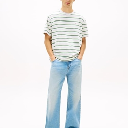 Camiseta TOMMY JEANS DM0DM22516 P08 ice grey heather stripe - Imagen 2
