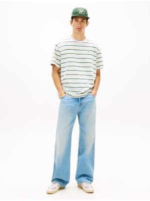 Camiseta TOMMY JEANS DM0DM22516 P08 ice grey heather stripe - Imagen 2
