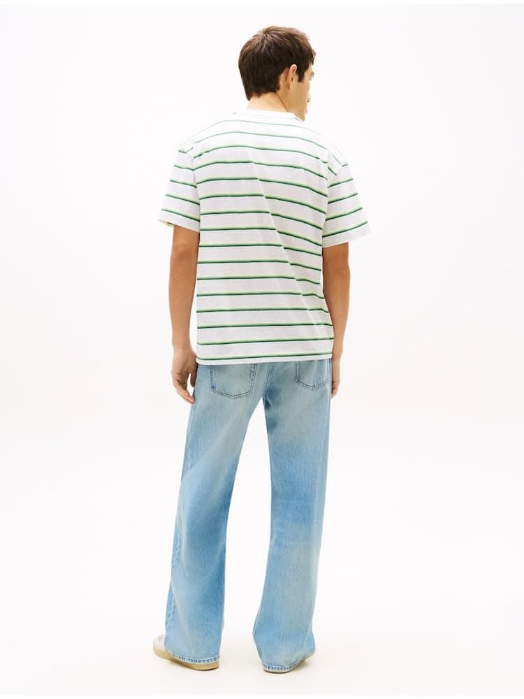 Camiseta TOMMY JEANS DM0DM22516 P08 ice grey heather stripe - Imagen 3