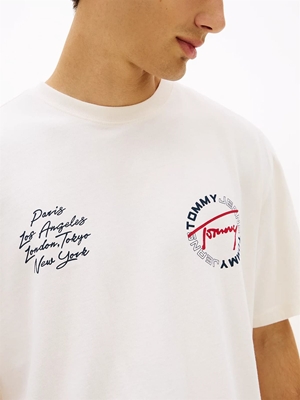 Camiseta TOMMY JEANS DM0DM22535 YBH ANCIENT WHITE - Imagen 2