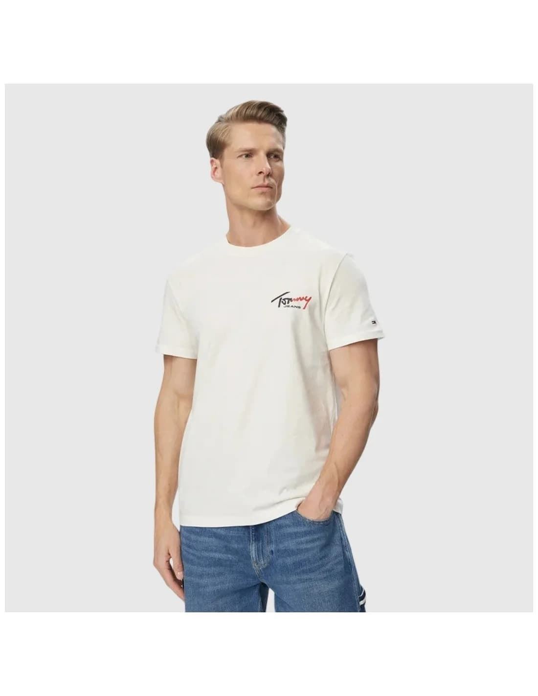 Camiseta Tommy Jeans DM0DM22538 YBH Ancient White - Imagen 1