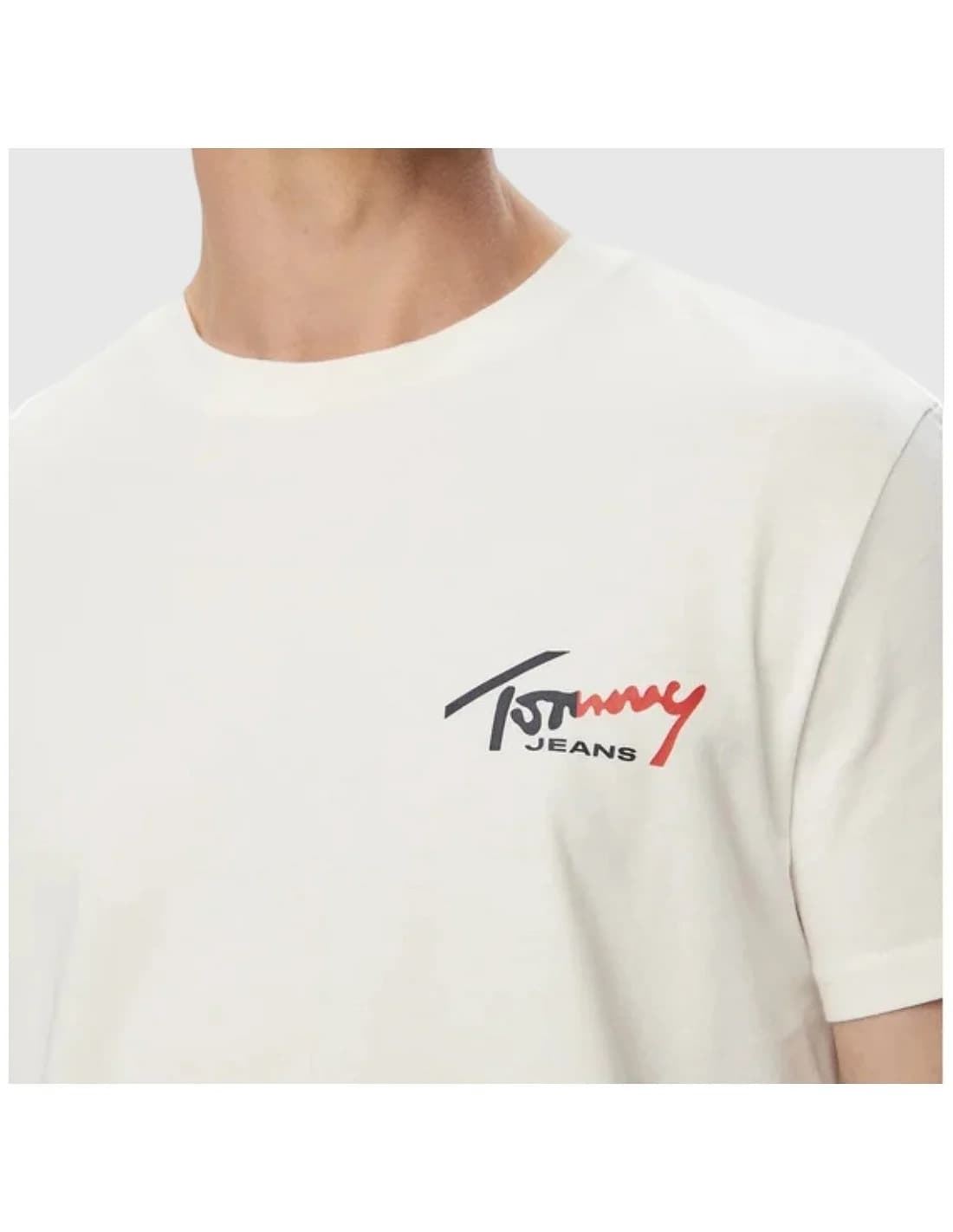 Camiseta Tommy Jeans DM0DM22538 YBH Ancient White - Imagen 2