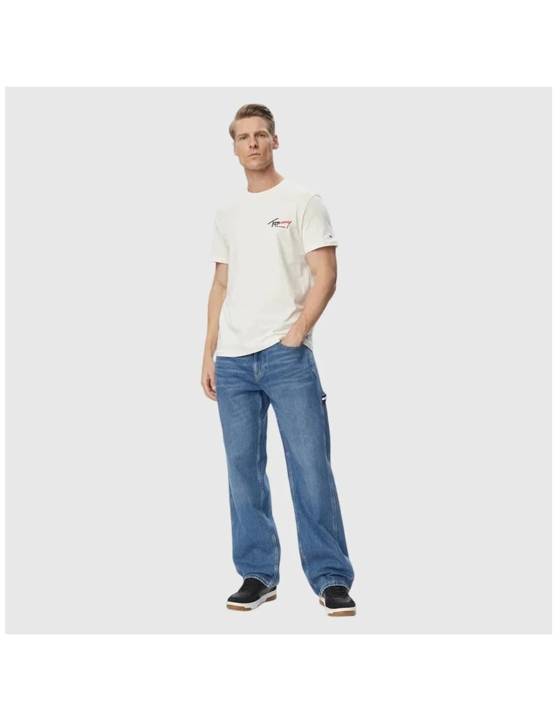 Camiseta Tommy Jeans DM0DM22538 YBH Ancient White - Imagen 3