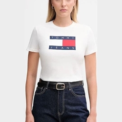 Camiseta TOMMY JEANS DW0DW22562 YBL ecru - Imagen 1